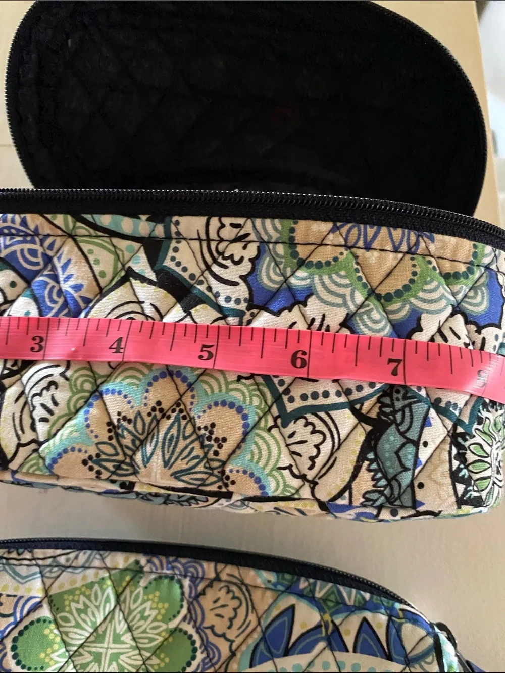 Vera Bradley Quilted Floral Cosmetic Pouches in Blue & Green